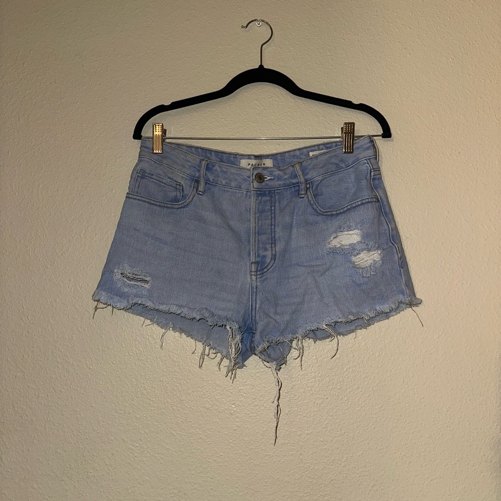 PacSun Light Blue Distressed Jean Shorts